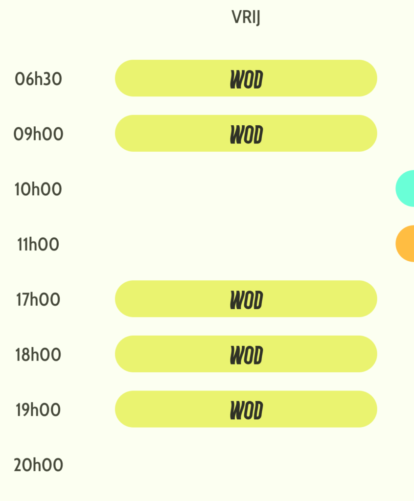 Lessenrooster vrijdag